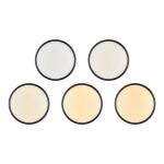 Commercial Electric 12 in. Light Matte Black and White Adjustable CCT Integrated LED Ceiling Flush Mount Fixture with Interchangeable Trim (CA8aA018ER125WB)