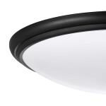 Commercial Electric 12 in. Light Matte Black and White Adjustable CCT Integrated LED Ceiling Flush Mount Fixture with Interchangeable Trim (CA8aA018ER125WB)