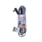 HDX 12 ft. 16/2 Light Duty Indoor Braided Tight Space Extension Cord, Black/White (FSEX30)