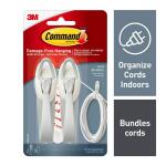 Command Cord Bundlers, Gray, Damage Free Organizing, 2 Cord Bundlers and 3 Command Strips (17304-ES)
