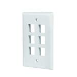 Commercial Electric White 6-Port 1-Decorator/Rocker/1-Duplex Plastic Wall Plate (1-Pack) - 5006-WH