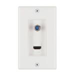 Commercial Electric 1-Gang White HDMI and Coaxial Plastic Wall Plate (DPPSSW-1CH-1)