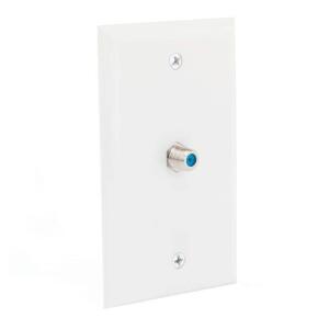 Commercial Electric White 1 Gang Coaxial Plastic Wall Plate - 1Pack
