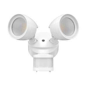 Commercial Electric 240-Degree White Motion Activated Integrated LED Outdoor Twin Head Security Flood Light, 4000K (IS08a240030WHTH)
