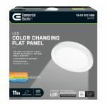 Commercial Electric 11 in. 12.5-Watt Dimmable White Integrated LED 875 Lumens Round Flat Panel Ceiling Flush Mount with Color Change 5CCT (74210/6WY/HD)