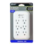 Commercial Electric 6-Outlet Wall Mounted Surge Protector, White ( LA-9A-8)