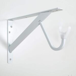 Everbilt 8 in. x 12.4 in. x 1.05 in. White Steel Shelf and Rod Bracket Heavy Duty 300 lbs. (EH-WSTHDUS-318)