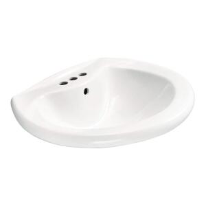 Glacier Bay White Vitreous China Shelburne 8.2 in. Pedestal Sink Basin
