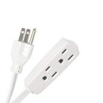 HDX 8 ft. 16/3 Light Duty Indoor Multi-Outlet Extension Cord with Banana Tap, White (HD#838-802 )