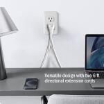 HDX 12ft. 16/2 Light Duty Indoor Multi-Outlet Extension Cord with Twin Ends, White (HWHDT16212)