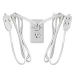 HDX 12ft. 16/2 Light Duty Indoor Multi-Outlet Extension Cord with Twin Ends, White (HWHDT16212)