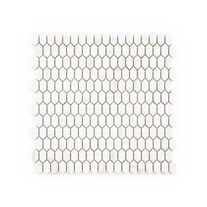 Jeffrey Court Serenity Dolomite 11.125 in. x 11.875 in. Elongated Hex Matte White/Grey Glass Mosaic Wall/Floor Tile (0.917 SF/Each) (13157)