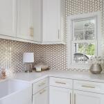 Jeffrey Court Karats White 10.625 in. x 11.125 in. Hexagon Polished Marble/Gold Metal Floor and Wall Mosaic Tile (0.820 sq. ft./Each) (97937)