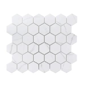 Jeffrey Court Whisper Valley White 11 in. x 12.625 in. Hexagon Matte Porcelain Wall and Floor Mosaic Tile (0.964 sq. ft./Each) (98439)