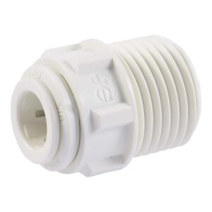 John Guest 3/8 in. O.D. Push-to-Connect x 1/2 in. MIP NPTF Polypropylene Adapter Fitting (PP011224WHD)