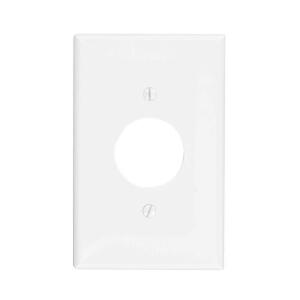 Leviton 1-Gang White 1.406 in. Hole Single Outlet/Receptacle Nylon Midway/Midsize Wall Plate (1-Pack) - R52-00PJ7-00W