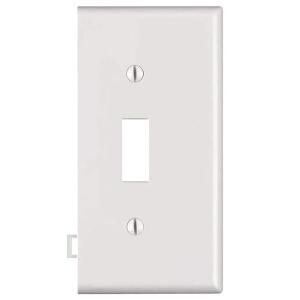 Leviton 1-Gang White Toggle Nylon Standard Sectional End Panel Wall Plate (1-Pack) - 905-0PSE1-00W