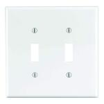Leviton 2-Gang White Toggle Nylon Standard Wall Plate (1-Pack) - R52-00PJ2-00W