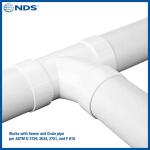 NDS PVC S&D Sanitary Tee, 4 in. Hub X Hub X Hub Fitting (4P09C)