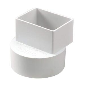 NDS HIPS Offset Downspout Adapter, 2X3 in. Downspout X 4 in. S&D Hub (904)