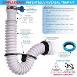 SIMPLE DRAIN 1.25 in. Rubber Threaded P-Trap Bathroom Single Sink Drain Kit (3EA-1V2-TC0)