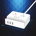Tzumi Power Dock 2-Outlet Multi-Port Surge Protector and Phone Stand (8447HD)