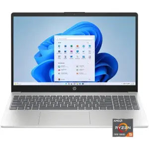 HP 15.6" Touch Laptop - AMD Ryzen 5, 8GB RAM, 512GB SSD - Natural Silver