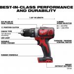 Milwaukee M18 18V Lithium-Ion Cordless Drill Driver/Impact Driver Combo Kit (2-Tool) W/ Two 1.5Ah Batteries, Charger Tool Bag