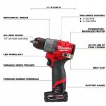 Milwaukee M12 FUEL 12-Volt Lithium-Ion Brushless Cordless Hammer Drill and Impact Driver Combo Kit w/2 Batteries and Bag (2-Tool)