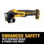 DEWALT 20V MAX XR Cordless Brushless 4.5 in. Slide Switch Small Angle Grinder with Kickback Brake (Tool Only)