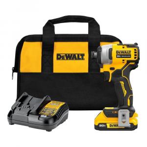 DEWALT ATOMIC 20V Max Lithium-Ion Brushless Cordless Compact 1/4 in. Impact Driver Kit with 2.0Ah Battery, Charger and Bag