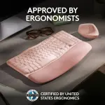 Logitech - Wave Keys Ergonomic Wireless Keyboard for Windows/Mac - Rose (920-012276)