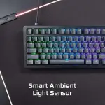 HyperX - Alloy Rise 75 75% Wired Mechanical Linear Switch Gaming Keyboard with RGB Lighting - Black (7G7A4AA#ABA)