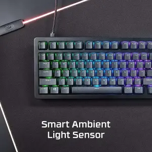 HyperX - Alloy Rise 75 75% Wired Mechanical Linear Switch Gaming Keyboard with RGB Lighting - Black (7G7A4AA#ABA)