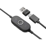 Logitech - Zone 750 Wired Headset - Noise Canceling On-Ear - Black (981-001103)