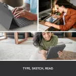 Logitech Slim Folio Keyboard Case for iPad A16 & 10th Gen with Bluetooth – Oxford Gray