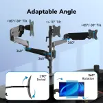 HUANUO Triple Monitor Desk Mount - Black