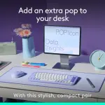 Logitech - POP ICON COMBO Compact TKL Bluetooth Keyboard and Mouse Bundle- Lilac & Off-White