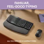 Logitech MK670 Wave Keys Ergonomic Wireless Keyboard & Mouse Combo – Graphite
