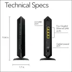 NETGEAR Nighthawk AC1900 Cable Modem Router – Black