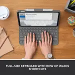 Logitech Slim Folio Keyboard Case for iPad A16 & 10th Gen with Bluetooth – Oxford Gray