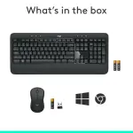 Logitech MK540 Full-Size Wireless Keyboard & Mouse for PC – Black