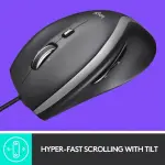 Logitech M500s Advanced Wired Optical Mouse - Black