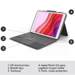Logitech - Combo Touch Keyboard Folio for Apple iPad 10.2" - Graphite (920-009608)
