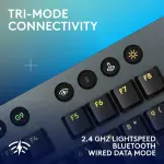 Logitech - G915 X LIGHTSPEED Full-size Wireless Mechanical GL Blue Clicky Switch Gaming Keyboard for PC/Mac - Black (920-012704)