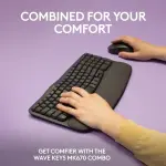 Logitech MK670 Wave Keys Ergonomic Wireless Keyboard & Mouse Combo – Graphite