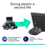 Logitech MK270 Wireless Keyboard and Mouse Bundle – Full-size, Membrane, Black for PC.