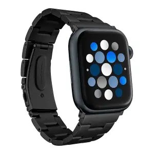 Insignia™ - Stainless Steel Link Band for Apple Watch 44mm, 45mm, 46mm Series 10, and Apple Watch Ultra 49mm (All Series) - Black (NS-AWB45BLB)