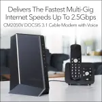 NETGEAR - Nighthawk 32 x 8 DOCSIS 3.1 Voice Cable Modem - Black (CM2050V-100NAS)