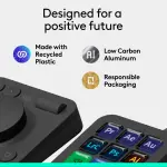 Logitech - MX Creative Console Programmable Keypad with 9 Customizable Keys & Control Dial for Graphic Design, Video Editing, more - Graphite